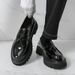 Men's British Fashion Black And White Color-blocking Tassel Thick-soled Heightened With One Foot, Korean Casual Round-toe Business Men's Shoes_vogvips.com