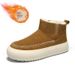 Men's Winter Snow Boots Slip-On Fleece Lined Warm Anti-Slip Casual Shoes With Thick Sole_vogvips.com