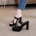 Black High-heeled Shoes Comfortable To Wear, 2026 Summer New Mule Shoes, Thick-soled Sandals For Petite Women, 10cm_vogvips.com