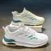 Men's Running Breathable New Sneakers Mesh Sports Casual Style White Clunky Shoes Green Free Shipping_vogvips.com