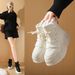 Fleece Little White Shoes, Female Students Thick-soled Heightening Sports Board Shoes, Casual_vogvips.com