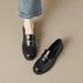Black Small Leather Shoes Women's Retro College Style Platform Loafers One-pedal Single Shoes Women_vogvips.com