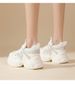 Fat Sole Fashion Color Blocked Thick Soled High Top Lace Up Casual Shoes For Women Spring New_vogvips.com