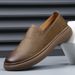 2025 Spring New Breathable Slip-On Casual Leather Shoes Men's Retro Trendy Versatile Loafers_vogvips.com