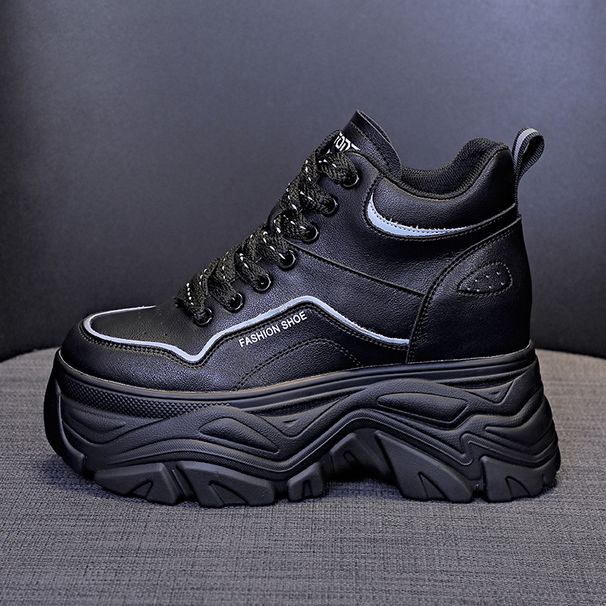 Women's Martin With Hidden Height Increase 8cm, Short Boots For Petite Women, British Style, 2023 Autumn Winter New_vogvips.com