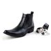 European Warm Series British Fashion Men's Denim Slip-On Short Autumn Winter Trend European Version Pointed Toe Martin Boots_vogvips.com