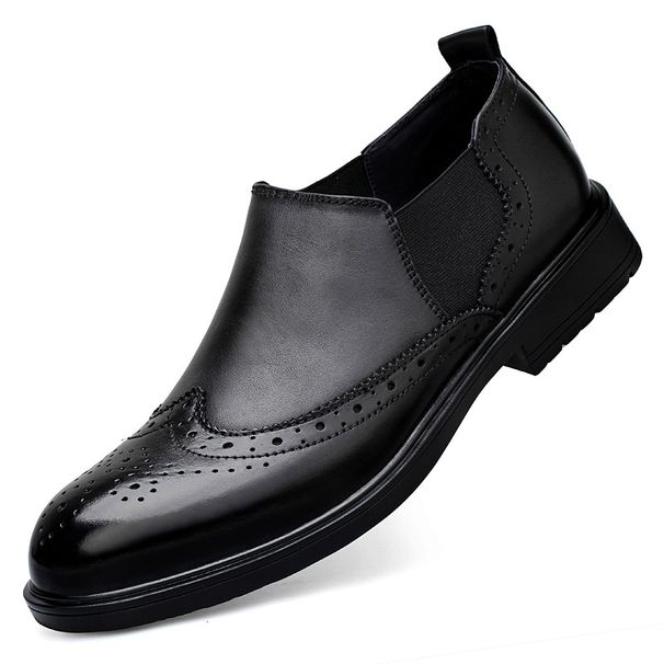 Crocodile Pattern Leather Shoes Men's Carved Men's Shoes Wind Casual Lang Wedding Shoes_vogvips.com