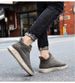 Flat-heeled Pigskin Velvet High-top Board Shoes Retro British Casual Round Head Lace-up Board Shoes Men's Shoes_vogvips.com