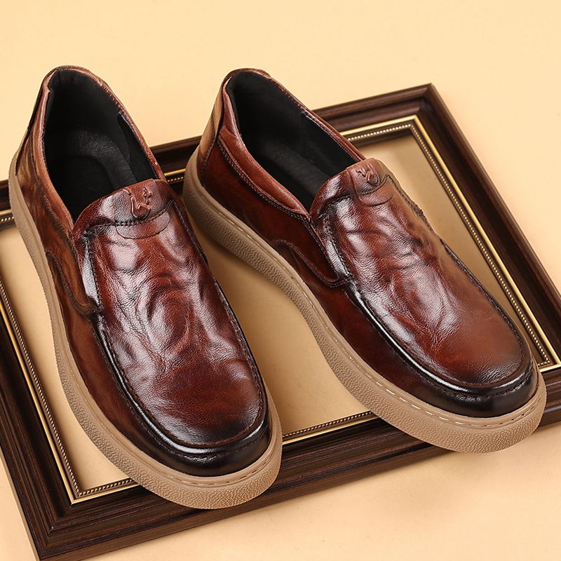 Inside Genuine Men's Top Layer Cowhide Leather Soft Sole Business Casual Shoes_vogvips.com