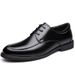 Men's Leather Autumn New Style Civil Servant Business Pointed Lace-up Non-slip Soft Sole Versatile Breathable Formal_vogvips.com