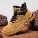 2025 Autumn High-top Men's Martin Fashion Leather Patchwork Thick-soled Height-increasing Lace-up Motorcycle Yellow_vogvips.com