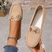 New Round Head Shallow Mouth Diamond Chain Flat Casual Shoes_vogvips.com