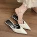 New Slimming Pointed Toe Stiletto V-Cut Mules High Heels Elegant Closed-Toe Half Slippers For Women Outdoor Wear_vogvips.com