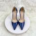 Size33-46 Women's Shoes Blue Snake Pattern High Heels 12CM Pointed Stiletto Hollow Women's Shoes Single Shoes_vogvips.com