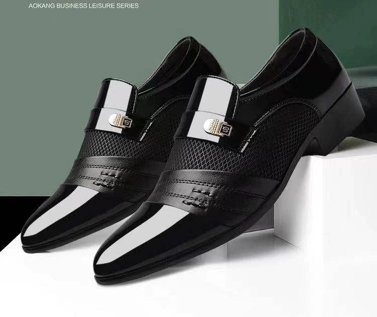 Premium Breathable Mesh Formal Men's Dress Shoes - Classic Black & Brown Oxfords For Business & Casual Wear (Sizes 39-47)_vogvips.com