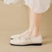 Square Head Flat Bottom Mary Jane Women's Shoes Autumn Retro Hepburn Style French Single Shoes Women's Skirt_vogvips.com