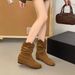 2026 Vintage Slouchy Short For Women Autumn Winter New Fashion Versatile Casual Wrinkled Western Cowboy Boots_vogvips.com