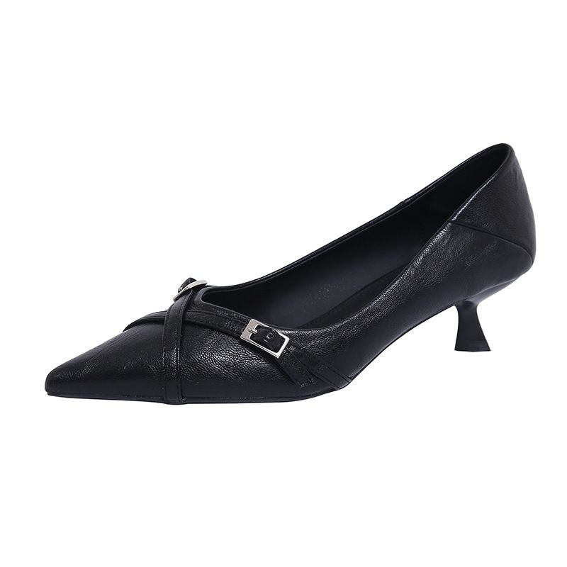 European And American Fashion Single Niche Design Cross Strap High Heels Women's Autumn New Style Elegant Sexy Black_vogvips.com