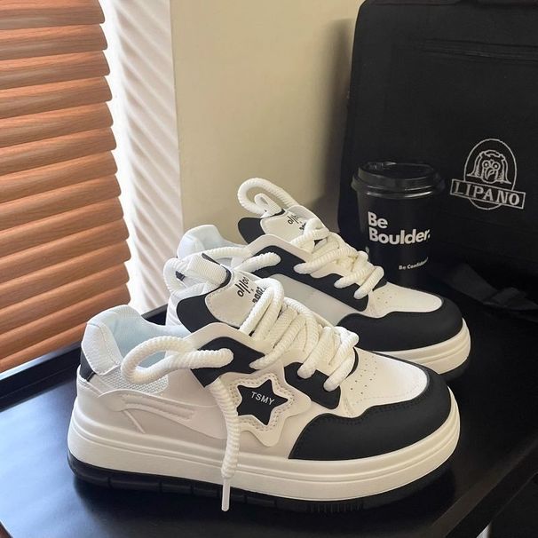 Hot-Selling White Sneakers For Women, Niche Versatile Fashion, Autumn And Winter Design, Thick-Soled Lightweight Casual_vogvips.com