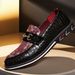 New Men's Loafers Large Size British Style Color Block Slip-On Versatile Casual Leather Shoes_vogvips.com