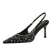 7317-A12 European And American Style High Heels For Women, Shallow Mouth Fashion Sequin Pearl Back Strap Thin Heel_vogvips.com