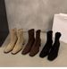 High-heeled Korean-style Small Ankle Boots, Suede Martens Boots, New Autumn Square-toed, Slender Short Boots For Women_vogvips.com