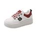 W3619 New Breathable Autumn Color Blocked Thick Sole With Raised Leather Surface Casual Fashionable Women's Board_vogvips.com