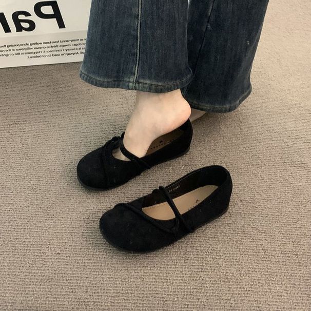 Round-toe Retro Soft-soled For Women, 2025 Spring Forest-style Flat Mary Jane Shoes, Ballet Granny Shoes_vogvips.com