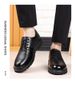 Men's Genuine Leather Breathable Perforated Dress Loafers Comfortable Low-heel Shoes_vogvips.com