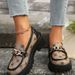 plus Size British Style Loafers Women S Stylish Chunky Heels Trendy Retro Leather Shoes For Spring Summer Autumn Winter_vogvips.com