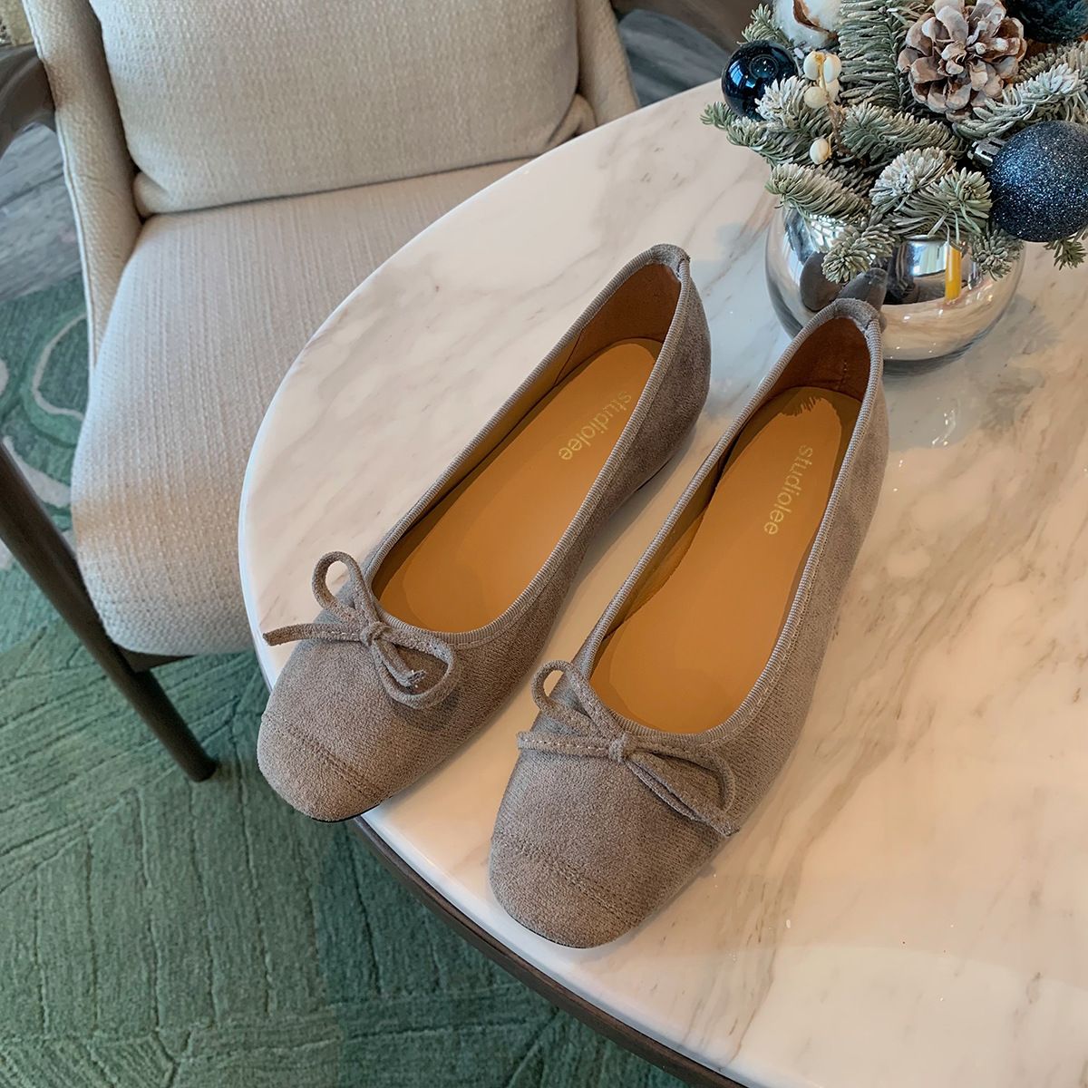 Classic Temperament, Round Toe Commuting Shallow Mouth Bowknot Ballet Style Single Shoes For Women_vogvips.com