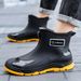 Voyage 2025 New Cross-Border Waterproof Non-Slip Short Men's Rain Boots Outdoor Thick-Soled Kitchen Work Couple Rubber Shoes_vogvips.com