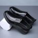 2025 Spring New Men's Leather Pure Black Casual Slip-On Lazy Soft Sole Non-Slip Chef Driving Shoes_vogvips.com