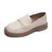 Platform Loafers For Women With One Foot, Black Retro Small Leather Shoes, Thick Heel And Soft Sole Single Shoes For Women_vogvips.com