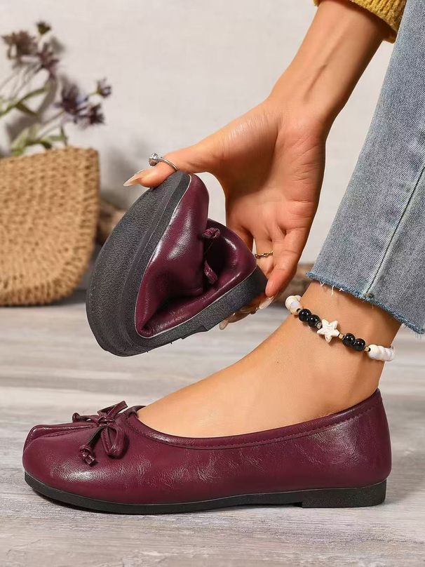 plus Size Low Cut Split Toe Women's Loafers Versatile Flat Shoes New Style Grandma Style Spring 2026_vogvips.com