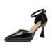 Waterproof Platform High-heeled Shoes That Don't Tire The Feet, 2026 Summer New French Style Patent Leather Pointed Toe Stiletto S_vogvips.com