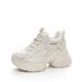 2025 Spring Women's New Style Internal Height Increase Casual Dad White Wedge Platform Thick Sole Mesh Single Shoes With_vogvips.com