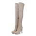 Suede Heel Long Plus Size 43 High Tube Autumn Winter New Over-the-Knee Stretch Boots_vogvips.com