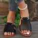 Large Size 2025 Summer New Women's Solid Color Knitted Simple Daily Beach Slippers_vogvips.com
