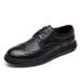 Euro Step Brogue Casual New Genuine Leather Business Work Shoes With Carved Pattern For Young Men In Large Sizes_vogvips.com