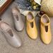 Women’s Shoes New Sheepskin Shallow Mouth Flat Shoes Casual Slip On Slim Grandma Shoes Pointed Elastic Loafers_vogvips.com
