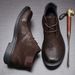 European Warm Series Men's Martin Mid-Top Casual Versatile Autumn Lace-Up Trendy Work Fashion Genuine Leather High-Top Boots_vogvips.com