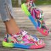 Station New Large Lace Up Color Low Top Single For Women, Ethnic Style Graffiti Lazy Canvas Flat Shoes_vogvips.com