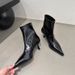 Pointed Toe Ankle For Women 2025 Autumn Winter New Fleece Lined Short Niche Slim Women's Thin High Heel Boots_vogvips.com