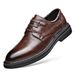 Autumn Breathable Leather Shoes, Men's Groom's Work Suit, Casual Business Derby Shoes_vogvips.com