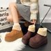 Thick-soled Heightening Snow Boots Women's Plush Warm Fluffy Short Boots Ugly Cute Big-headed Cotton Shoes_vogvips.com