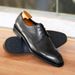 ShoeVault Vintage Wood Grain Men's Leather Shoes Mid-Heel Soft Trendy Ultra Lightweight Internet Celebrity Lace-Up Business_vogvips.com