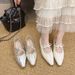 French Pleated Light Mouth Small Leather Shoes Women's Spring And Summer With Skirts Gentle Flat Shoes Bow Single Shoes Women_vogvips.com