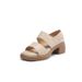 Soft Leather Version~ 6cm Super Soft Leather Soft Sole One Word With Fish Mouth Sandals Women's Summer Wear Thick Heel High Heel Roman Shoes_vogvips.com