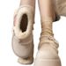 Thick Soled Cotton Shoes With Plush Sponge Cake, Women's Winter Outerwear, Retro Warm Fur Shoes, Snow Boots_vogvips.com